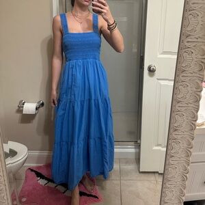 Seafolly Royal Blue Smocked Maxi Dress